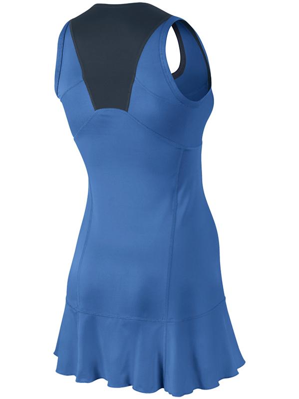 Nike obleka Flouncy Knit Dress modra