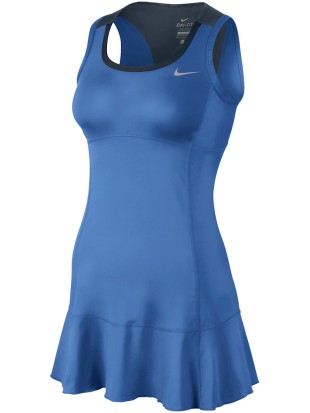 Nike obleka Flouncy Knit Dress modra