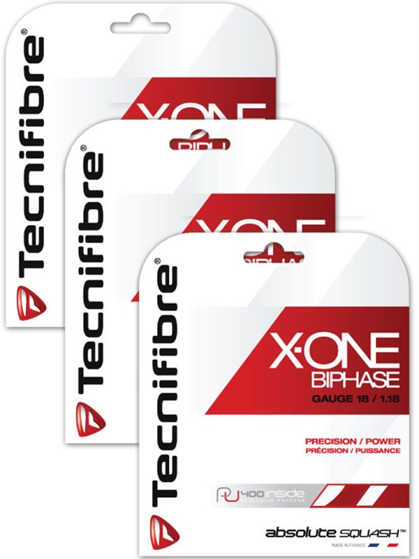 3 x Struna Tecnifibre X-One Biphase squash - set